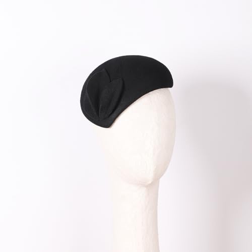 Image of Flower Womens Dress Fascinator Wool Felt Fedora French Pillbox Hat Party Wedding Teardrop Beret