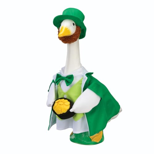 Gaggleville Lucky Leprechaun Goose Outfit Fits Large 23 H Statue St. Patricks Day Costume for Lawn Decor by Fox Valley Traders