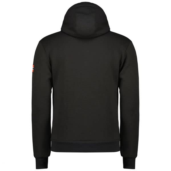Geographical Norway - Felpa con Cappuccio da Uomo a Maniche Lunghe Benzina NeraTaglia S, Nero , S/3XL