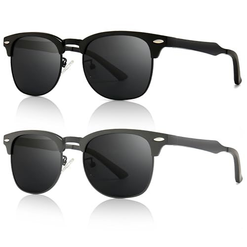 Image of SUNGAIT Polarized Sunglasses for Men and Women, Classic Half-Frame Retro Shades for Driving, Travel, and Outdoor Activities