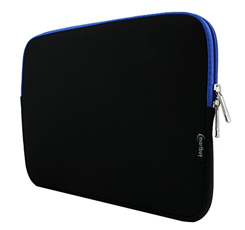 Price comparison product image Emartbuy Midnight Black / Blue Water Resistant Neoprene Soft Zip Case Cover Sleeve With Blue Interior and Zipper 10-11 Inch Compatible With Selected Devices Listed Below