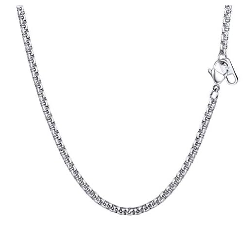PROSTEEL Cadena de Veneciana Cadena de Caja Box Chain Cadena Fina de Acero Inoxidable Collar Hombre Mujer Hiphop Collar