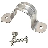 Amanaote Stainless Steel 1 Inches Diameter Tube Strap Tension Clip Pipe Clamp(Pack Of 10 Sets)