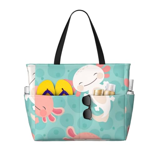 Sac à bandoulière axolotl avec poignées robustes et grand volume