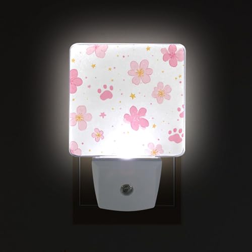 Lámpara de noche con sensor y diseño floral rosa miniatura 2