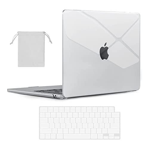 BlueSwan Kompatibel mit MacBook Pro 13 Zoll Hülle 2022-2017 A2338 M2/M1Chip A2289 A2251 A2159 A1989 A1706, Hülle & Tastaturabdeckung & Aufbewahrungstasche, transparent Cover