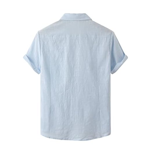 Camisas masculinas manga curta casual elegante botão Dowm camisetas para homens moda ajuste solto camisa havaiana camisetas presentes A11, Azul claro, XXG