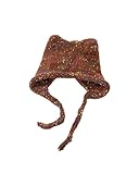 SDZPLM Gorro Punto Gorro De Invierno con Orejas De Gato Hecho A Mano para Mujer, Tejido con Cintas, 56-58 Cm(Coffee)