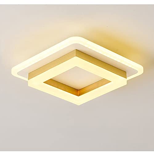 Chandelier LED de plafond en or carré 8 pouces haut de gamme