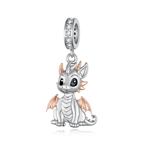 Dragon Gifts 925 Sterling Silver Dragon Charms Cute Animal Jewelry Gifts for Women