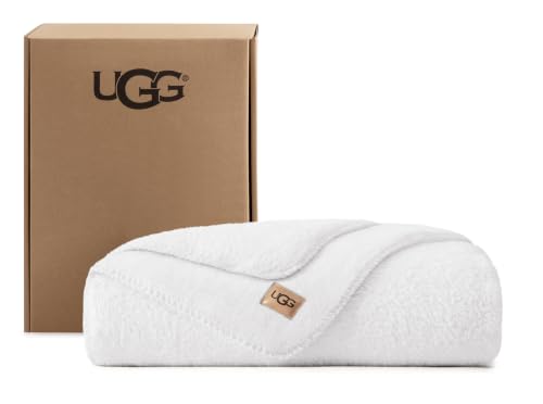 Image of UGG Whitecap Twin Blanket, Plush Fleece, 66 inch x 90 inch, White