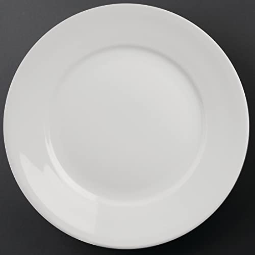 6 x Athena hotelware con borde ancho platos de servicio 11 en porcelana blanco Cover