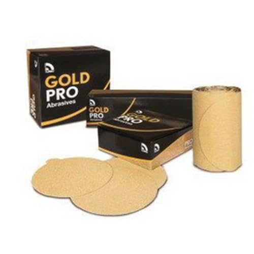 PSA GOLD DISCS 40 GRIT SANDPAPER INDUSTRIAL AND AUTOMOTIVE USE GOLD PRO ABRASIVES (25 DISCS)_AB