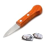WEKADRIN Herramienta Inoxidable Para Ostras y Mejillones Con Mango De Madera Utensilios De Cocina Descascarar y Servir Shellfish