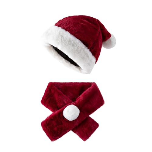 Écharpe de Père Noël et bonnet chaud pour adultes et enfants adaptés aux tendances d'hiver