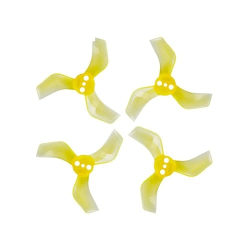 Hélice FPV 3 pales 1.6 pouces 1635 avec trou 1mm en PC jaune pour drone Tinywhoop