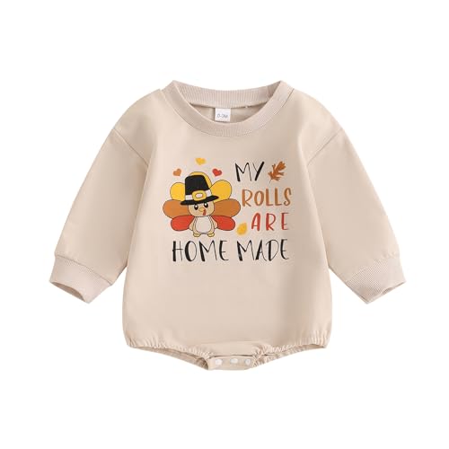 Image of BemeyourBBs Newborn Baby Boy Girl Fall Winter Clothes Long Sleeve Bubble Sweatshirt Romper Cute Infant One Piece Outfit