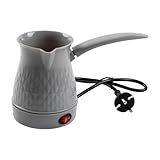 DimyFew Türkische Kaffeekanne Elektrischer Kaffee Topf mit Langem Griff Milchaufschäumer Edelstahlkessel für Schmelzen von Butter für Restaurant Büro