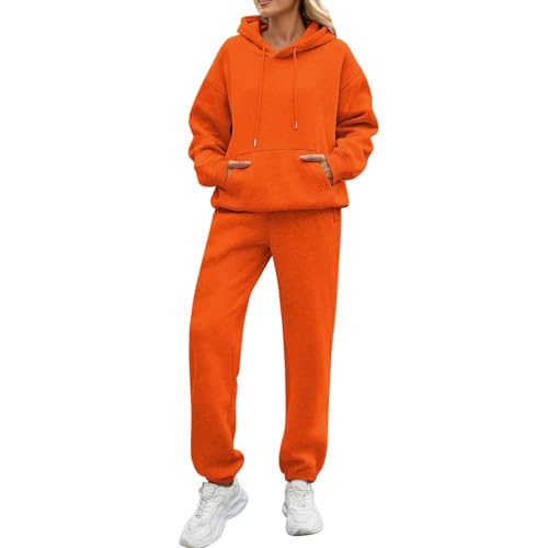 Ensemble Sport Jogging Femme De Survêtement Avec Poches Cordon De Serrage - Vêtements d'Hiver à Capuche - Détente Chic Et Élégant