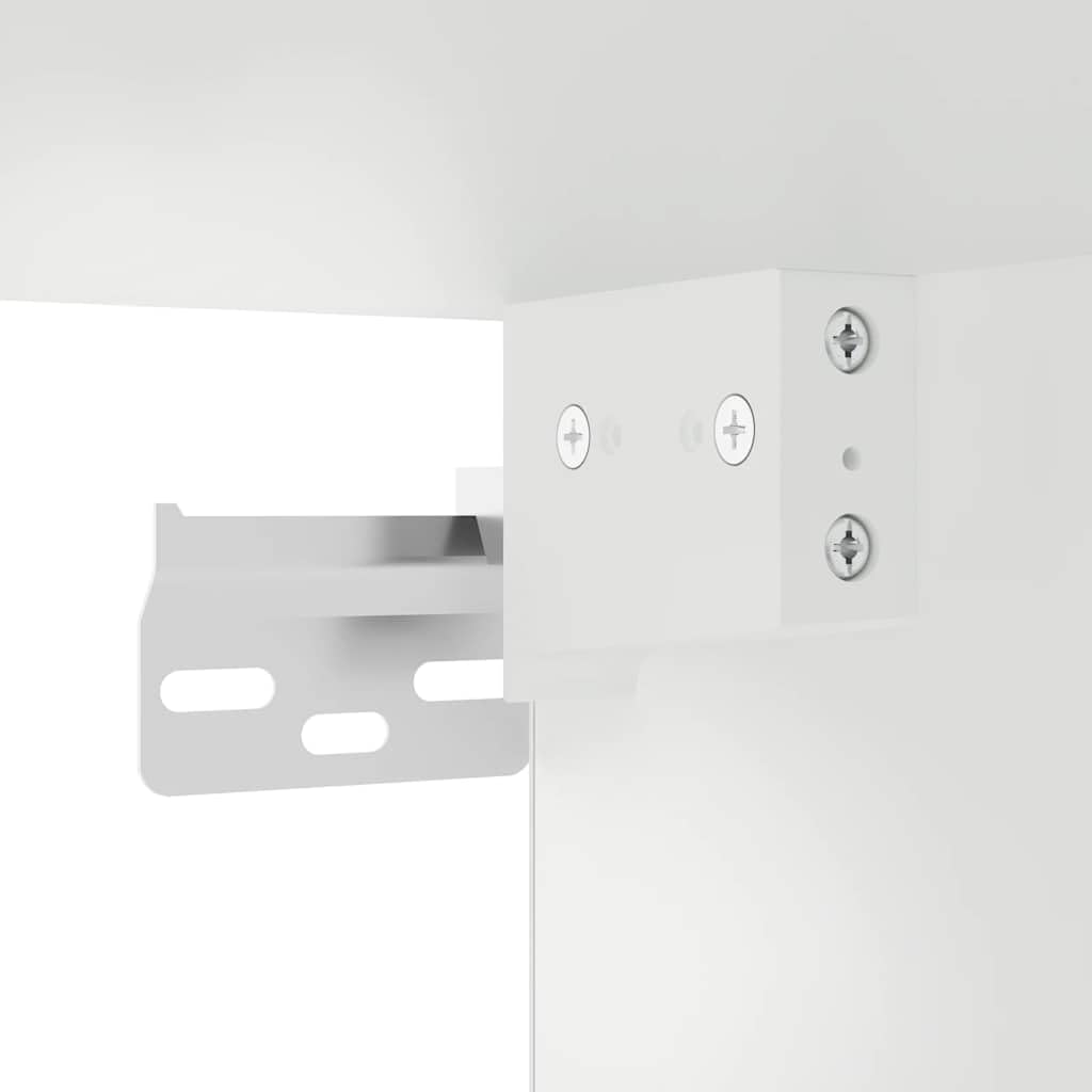 vidaXL Pensile da Cucina con Porta in Vetro Kalmar Bianco Lucido