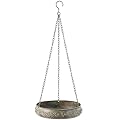 HLQMFHT Hanging Bird Baths for Outdoors, Outdoor Bird Bath, Metal Bird Feeder, Back Yard, Deck,Patio Garden Decoration