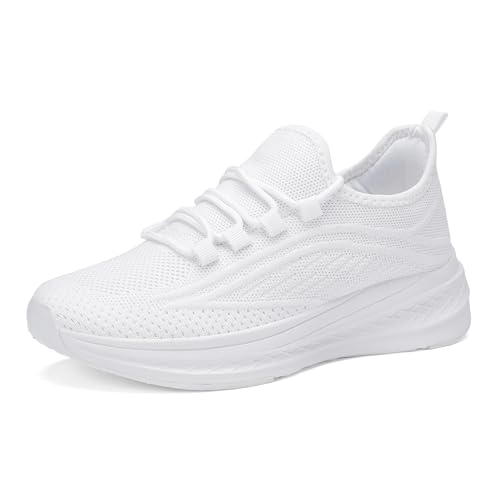 WXQ Women's Sneakers Running Shoes Non Slip Tennis Shoes Slip On Breathable Lightweight Walking Fashion Casual Sneakers White Size 7
