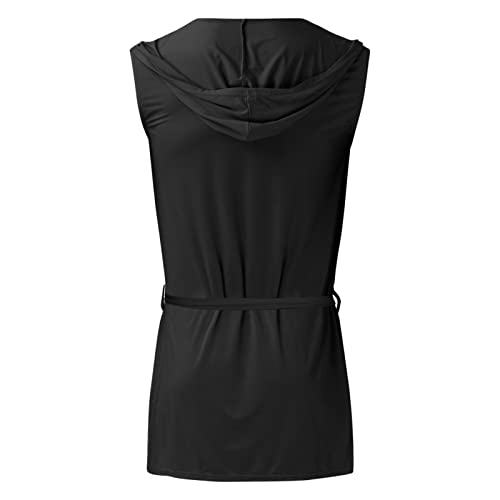 Men's Satin Robe Solid Sexy Silk Spa Sleeveless House Kimono Bathrobe Lightweight Comfy Sleepwear Casual Pajamas2