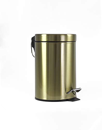 Deblanch Papelera, Acero Inoxidable, Oro Viejo, 3 l