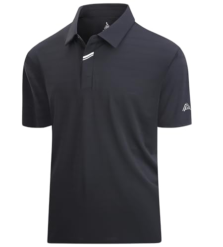 Image of Damipow Premium Golf Shirts for Men Dry Fit Performance Polo Short Sleeve Collared Shirt