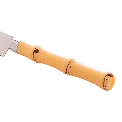Conjunto 2 Peças para Bolo de Aço Inox com Cabo em Plástico Bambu Natural 25,5cm x 21,5cm - Lyor