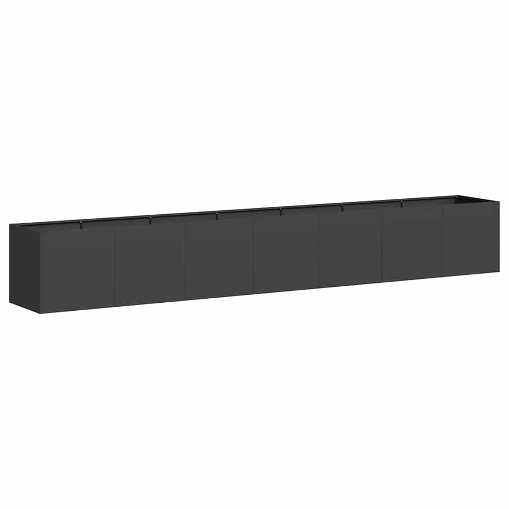 vidaXL Planter Black 280x40x40 cm Cold-rolled Steel, plant pot, plant stand, raise bed, planter stand, plant tray, garden planter, outdoor planter