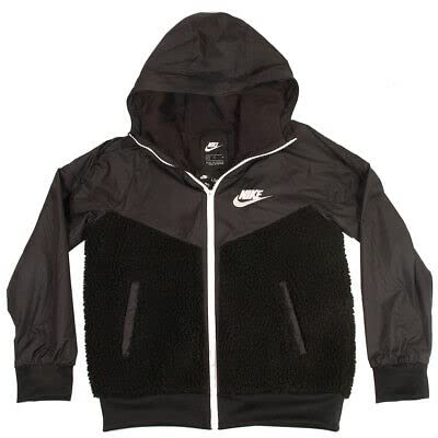 Nike Sportswear Boy's Sherpa Windrunner Full-Zip Jacket Black CZ4521-010 (s)3
