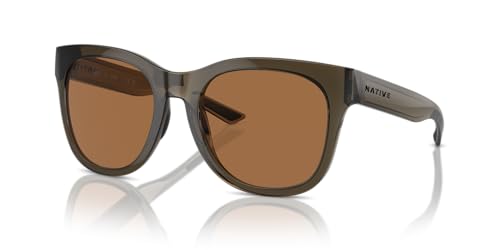 Native Eyewear Women's Tiaga Square Sunglasses, Smokey Quartz/Brown Polarized, 55 mm2