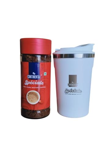 Image of Continental Coffee Speciale Instant Coffee 100Gm Jar + Temperature Display Coffee Mug 450Ml Combo|100% Pure Coffee Powder|Travel Mug|Hot & Cold Flask |