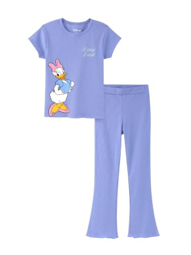 Image of Nap Chief Girls Cotton Official Cartoon Characters and Printed Co ord Set, Tshirt & Flared Pant Set for Casual Wear