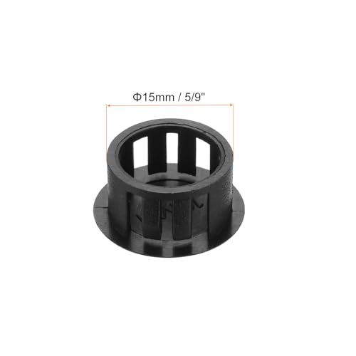 Image of MECCANIXITY 100PCS 15mm(9 /16 inch) Black Plastic Hole Plugs, Flush Type Panel Hole Plugs Insert End Caps for Locking Hole Tubes Furniture Cabinet