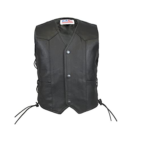 Kerozen Enfants gilet cuir biker Manteau sans Manche - Garçon Noir (Child-Biker, XS) Cover