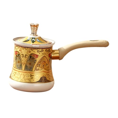 MagiDeal Cafetera, calentador de leche y, jarra de regalo profesional para estufas de gas, olla para derretir chocolate, tetera para oficina, 350ml