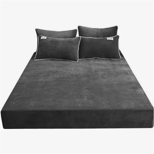 Sábana Ajustable de Forro Polar Coral cálido for Invierno, con elástico, Protector colchón, Ideal for Parejas o 2 Personas. Lujo for Cama Doble para otoño Invierno(Color-2,120x190x25cm 1pc)