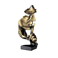Standbeeld-Stilte Is Goud Abstract Kunst Standbeeld Modern Huisornament Creatief Hars Sculptuur Ornament Studie Kantoor Plank Tafeldecoratie