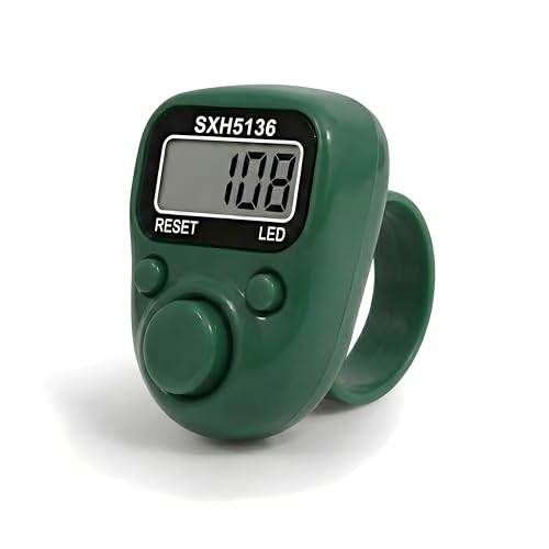 Image of Digital Hand Tally Counter, LED Display, Ring Design, Reset Button(Pack of 1) (Green)