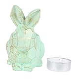 Lapin sculpté en résine : le design le rend unique et attrayant, créant une atmosphère festive, bougeoir décoratif modèle lapin