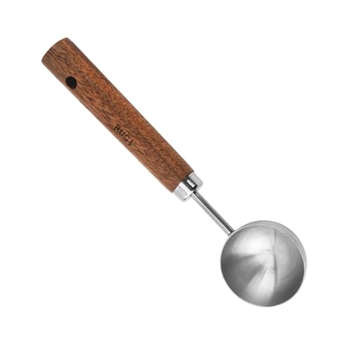 Cuillère Doseuse à Café,Cuillère Doseuse 15ml en Acier Inoxydable avec Manche en Noyer Doseur Précision pour Cuisine Moulu Grains de Café Thé Matcha et...