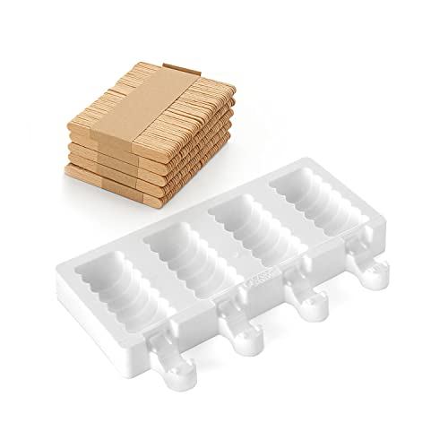 silikomart Mini Ice-Cream Silicone Bar Mould Set, Tango, White