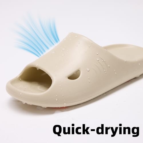 Non-Slip Shower Slippers for Men Women Cloud Slides Sandals Thick Sole House Beach Sliders Comfort Lightweight Pillow Shoes Easy to Clean Quick-Drying Pink Purple Brown Beige Khaki Grassgreen Lakegreen Black4