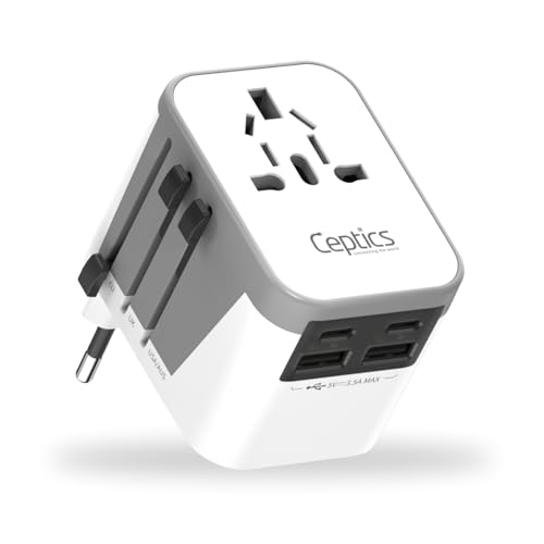 Ceptics Universal Travel Adapter with USB-C & USB-A
