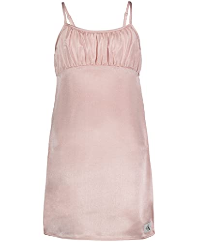 Calvin Klein Girls' Sleeveless Slip Dress with Elastic Back and Monogram Patch