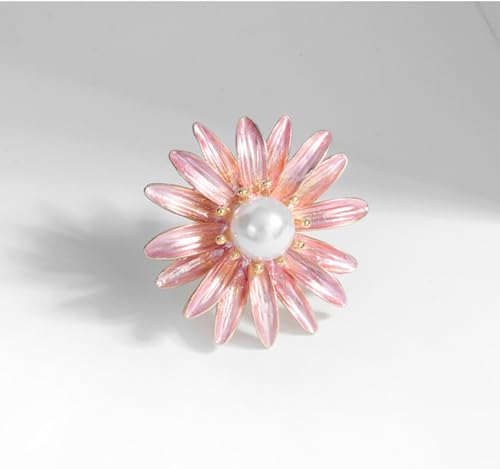 Image of Rhinestone Flower Pin Camellia Drop Oil Brooch Big Large Rose Bouquet Brooch Pin Pearl Daisy Peony Brooch Lapel Pins Elegant Clothing Hat Bag Skirt Accessories for Women