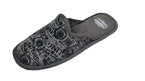 Zapatillas de Estar por casa/Hombre/Biorelax/Gris/Empeine Suapel/Cámara de Aire/Talón Acolchado/Empeine Suapel/Suela Goma/Talla 42