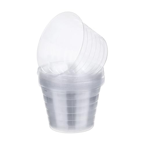 M METERXITY 20-Pack Plastic Plant Saucer, 4.3 Inch Clear Thin Plant Saucer Drip Tray for Indoor/Outdoor, Planter Liners Nursery Pots